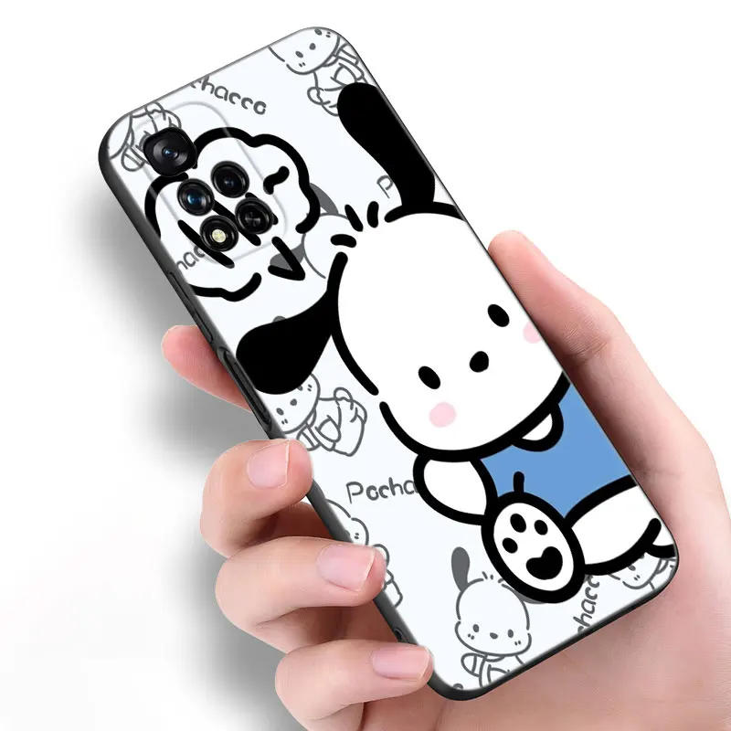 Черный силиконовый чехол для телефона с милой собакой Pochacco Xiaomi POCO X3 X4 NFC F4 GT F5 F6 M4 M6