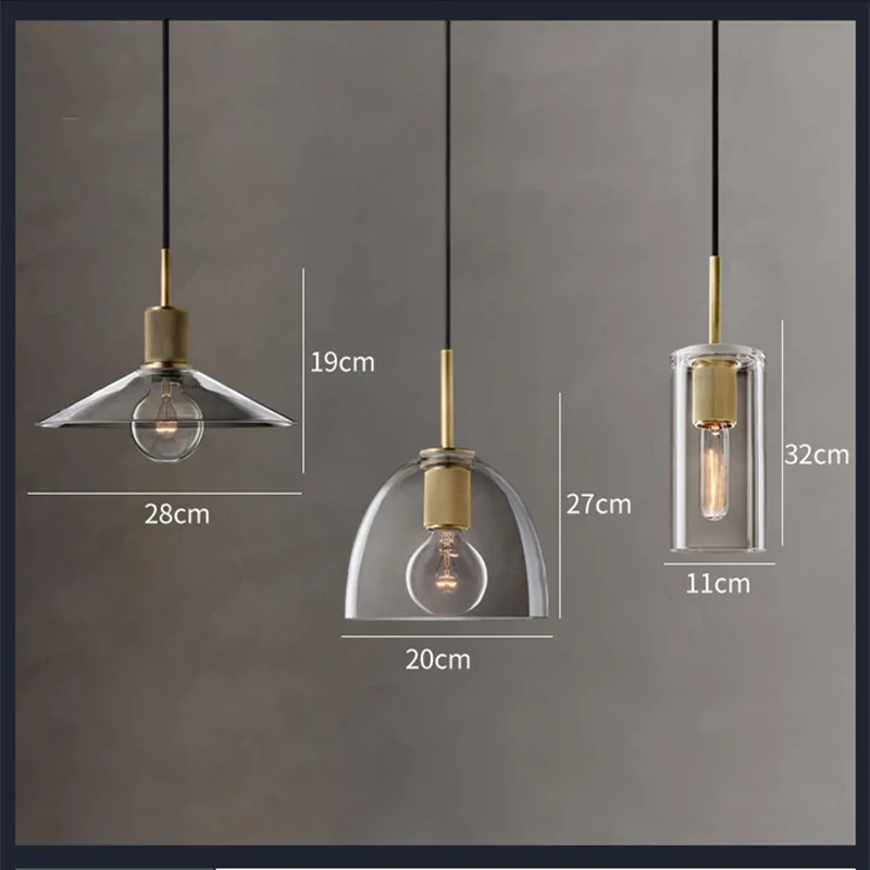 

Retro American RH Lamp Edison E27 LED Pendant LightsPlate Gold Metal Led Luminarias Glass Shades Led Hanging Lamparas Fixtures