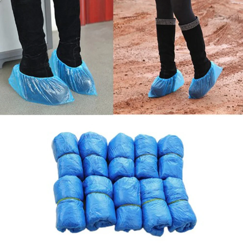 

20 Pcs Disposable Waterproof Shoe Covers Plastic Cleaning Overshoes Outdoor Rainy Day Carpet Cleaning Family Shoe Cover