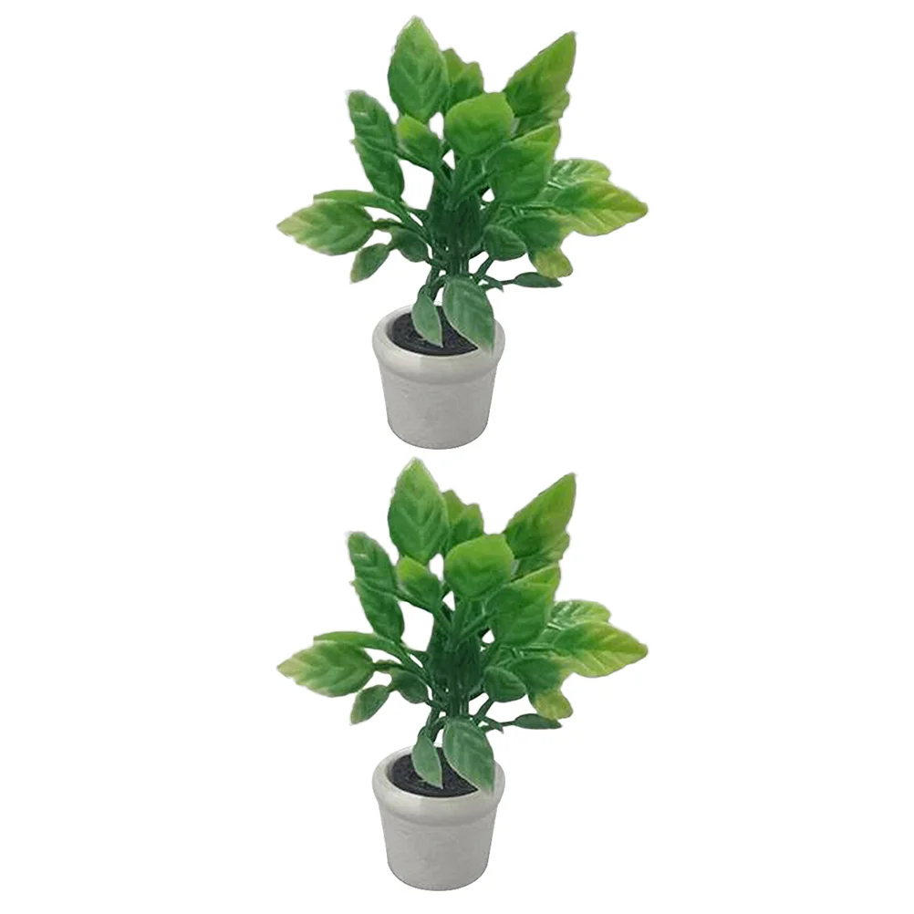 

Bonsai Potted Artificial Tiny Fake Simulation Tree Mini Decor Decoration Desktop Pot Ornament House Accessories Miniature