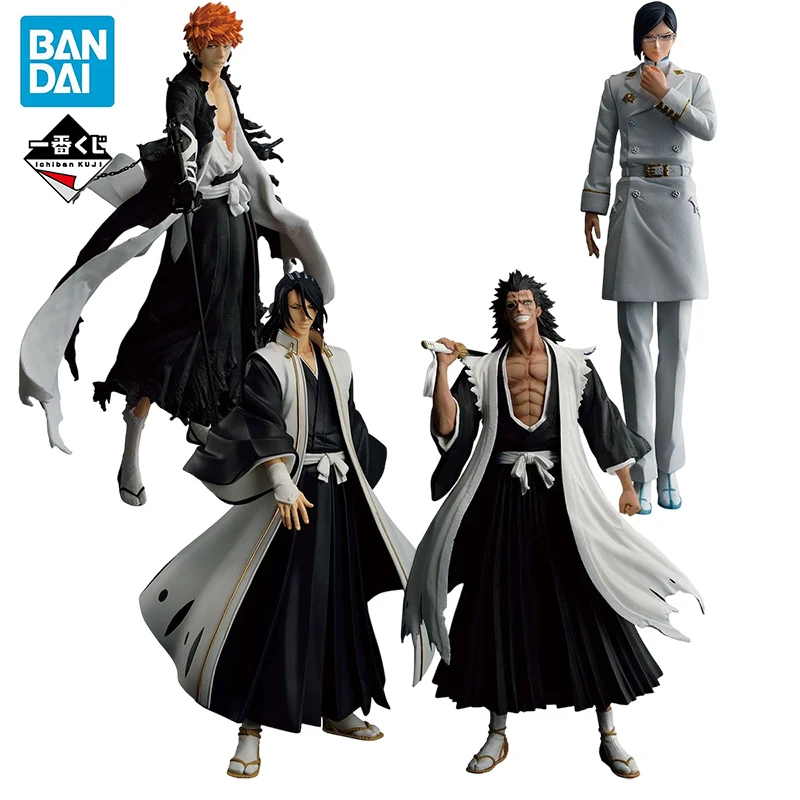 

BANDAI Ichiban KUJI Anime Figure BLEACH Kurosaki Ichigo Ishida Uryuu Kuchiki Byakuya Zaraki Kenpachi Action Figures Model Toy