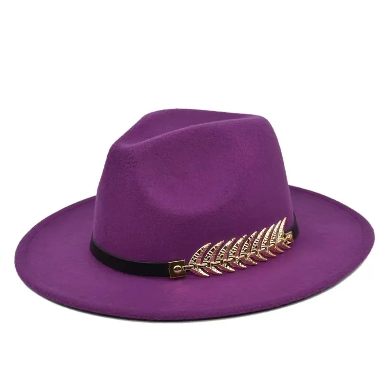 Women Luxury Accessories Gold Chain Hats Set Ladies Church Elegant Wild Jazz Top Hat Party Tide