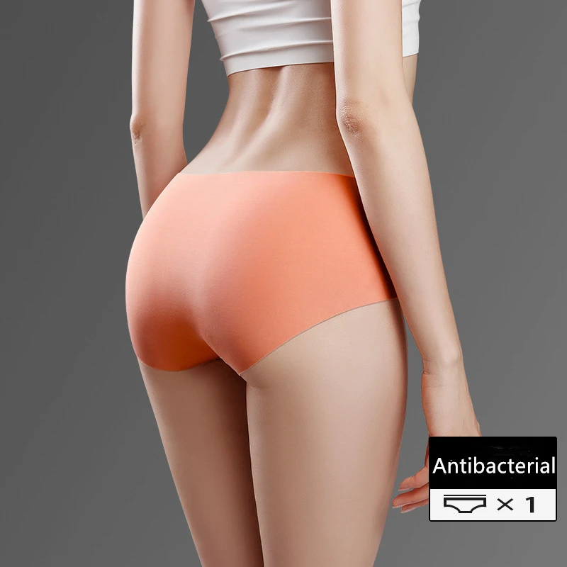 

40D Ice Silk Panties Women Seamless Underwear Sexy Soft Female Briefs Middle Waist Underpants Cozy Antibacterial Crotch Briefs