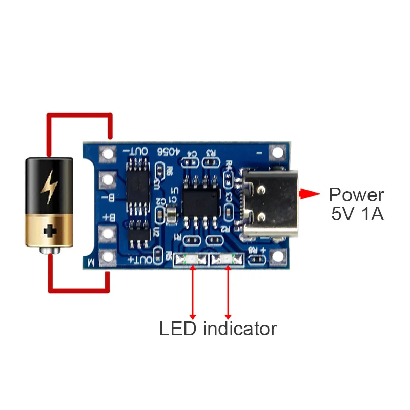 DIY Type-C Micro USB 5V 1A 18650 TP4056 модуль зарядного устройства литиевой батареи зарядная плата с защитой два в одном (art.: 3920c9565415d) - 3920c9565415d