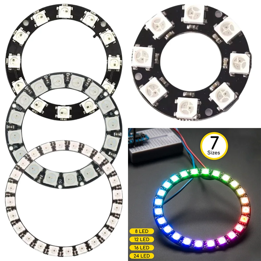 

5V RGB LED Ring Individual Addressable LED Ring WS2812 5050 RGB LED Integrated Driver For Arduino Full Color Driver Lamps