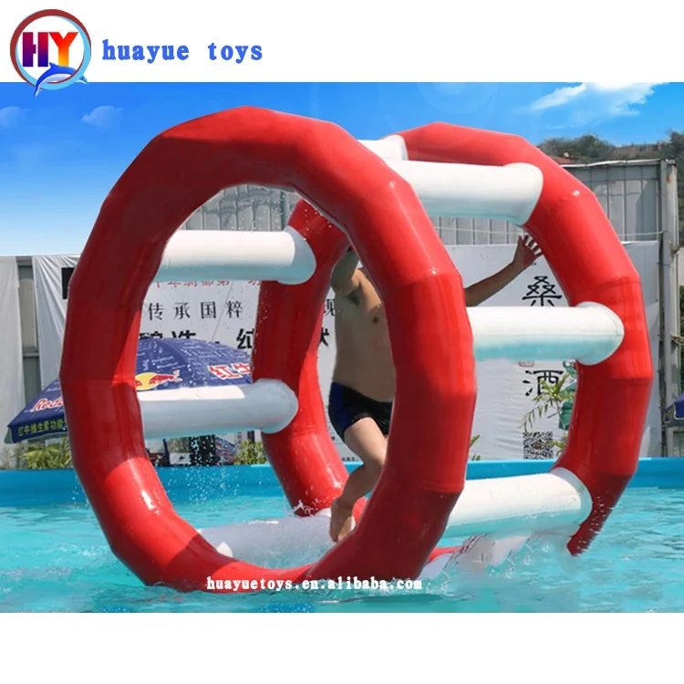 

2.2*1.2m floating toys inflatable water walking hot wheel for water park