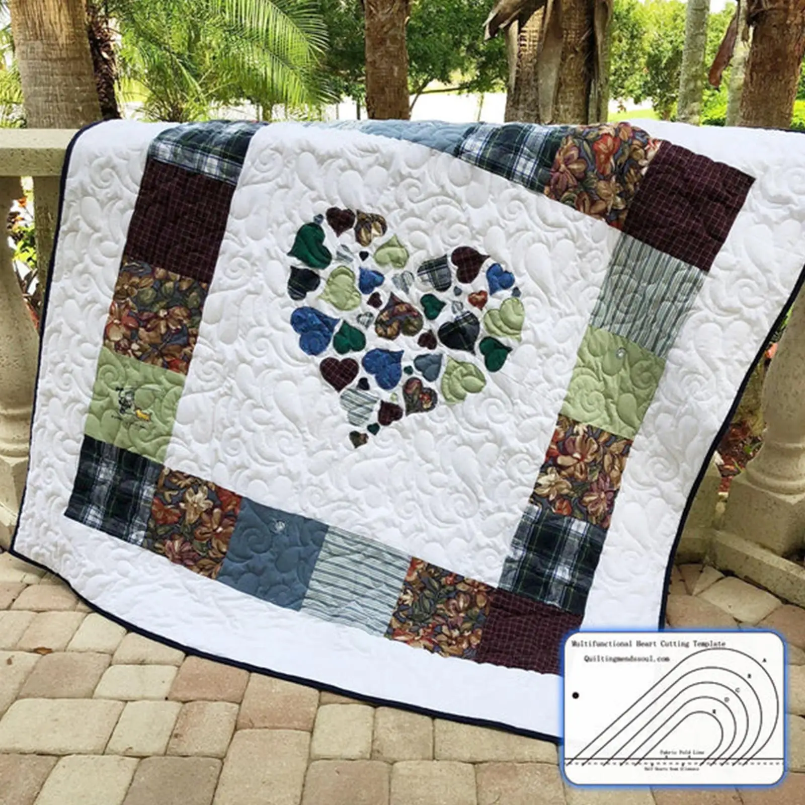 Стёганые простые прижмные сердца искусственные акриловые шаблоны лоскутное