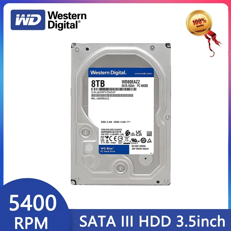 

Western Digital WD Blue 6TB 4TB 2TB 1TB Hard Drive HDD3.5" Harddisk SATA III 6 Gb/s 5400 RPM For Desktop PC Computer