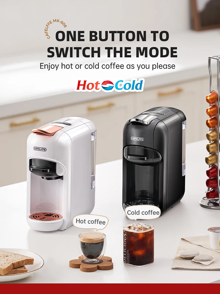 Фото Кофемашина Cafelffe 5 в 1 с несколькими капсулами, аппарат для приготовления горячего/холодного кофе DG капучино Nespresso, капсула ESE, капсула для приготовления зернового кофе, 19Bar №4