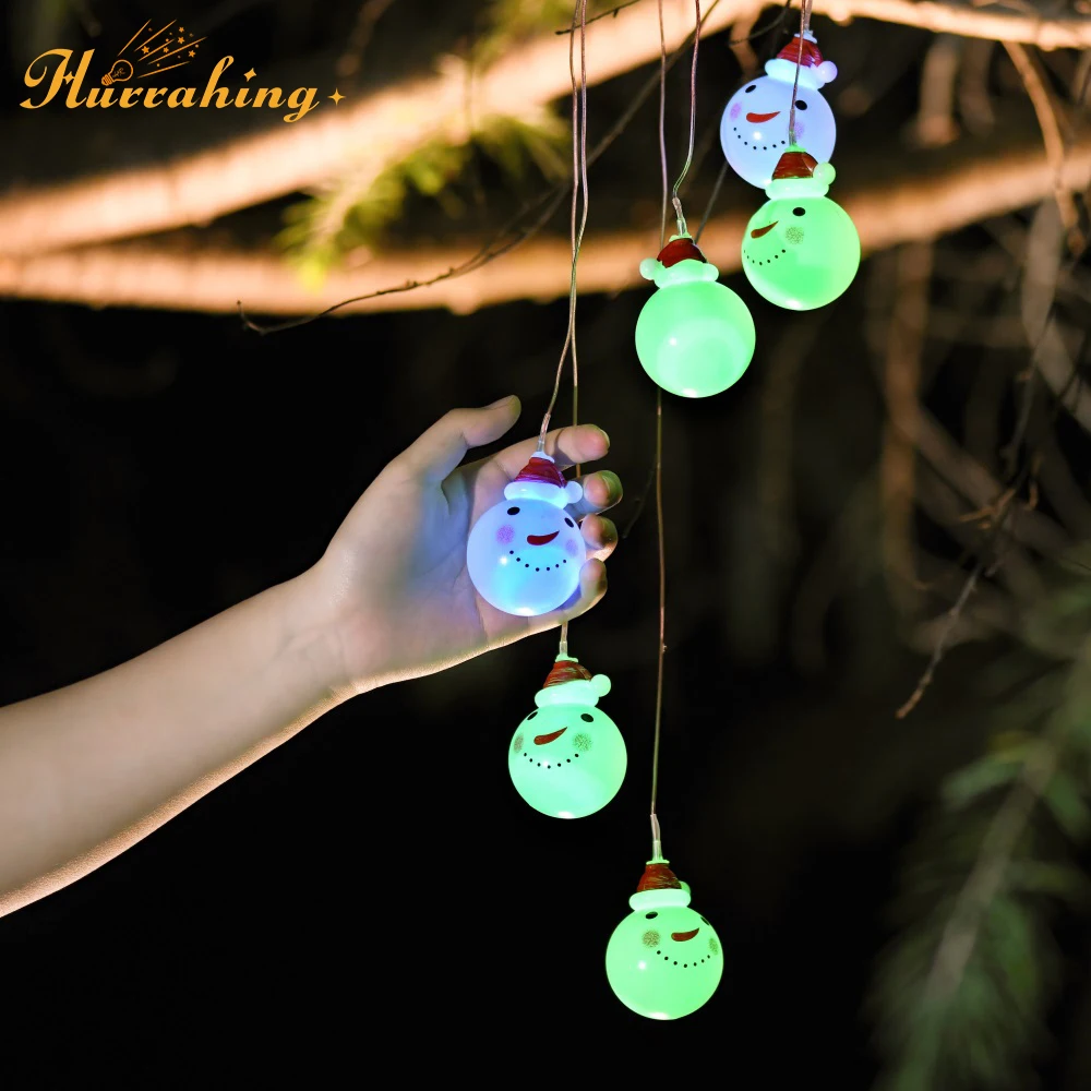

snowman Solar Wind Chime Light Exterior Garden Decoration Outdoor Sunlight Camping Gardening Led Lights Garland Pendant