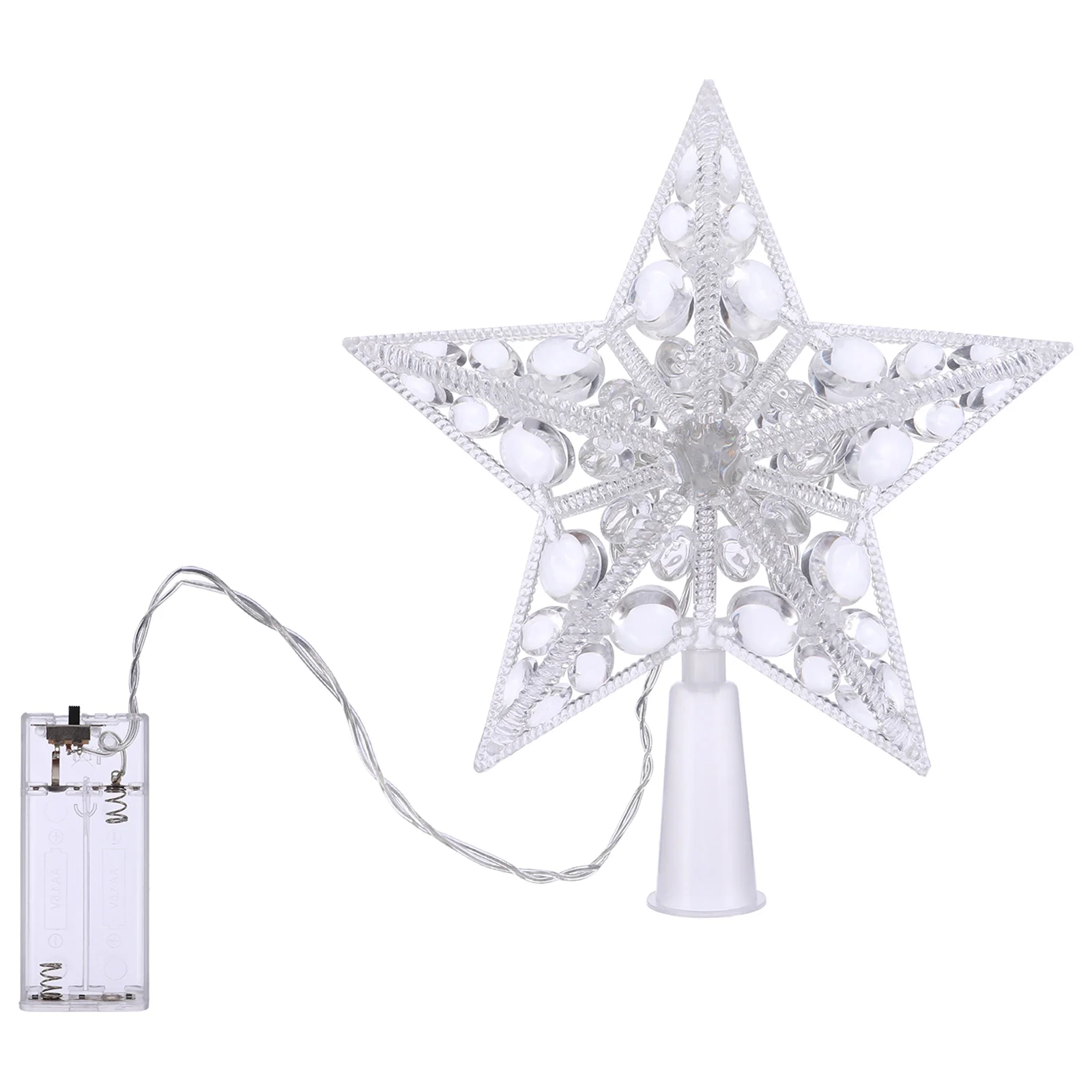 

Christmas Tree Top Lights Decorate Treetop Star Shaped Lamp Plastic Adornment LED