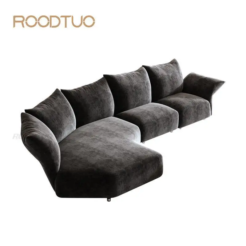 

Petal Sofa Italian Light Luxury Villa Designer Down Fabric Large Sitting Deep Corner Special-Shaped Sofa Home Furniture