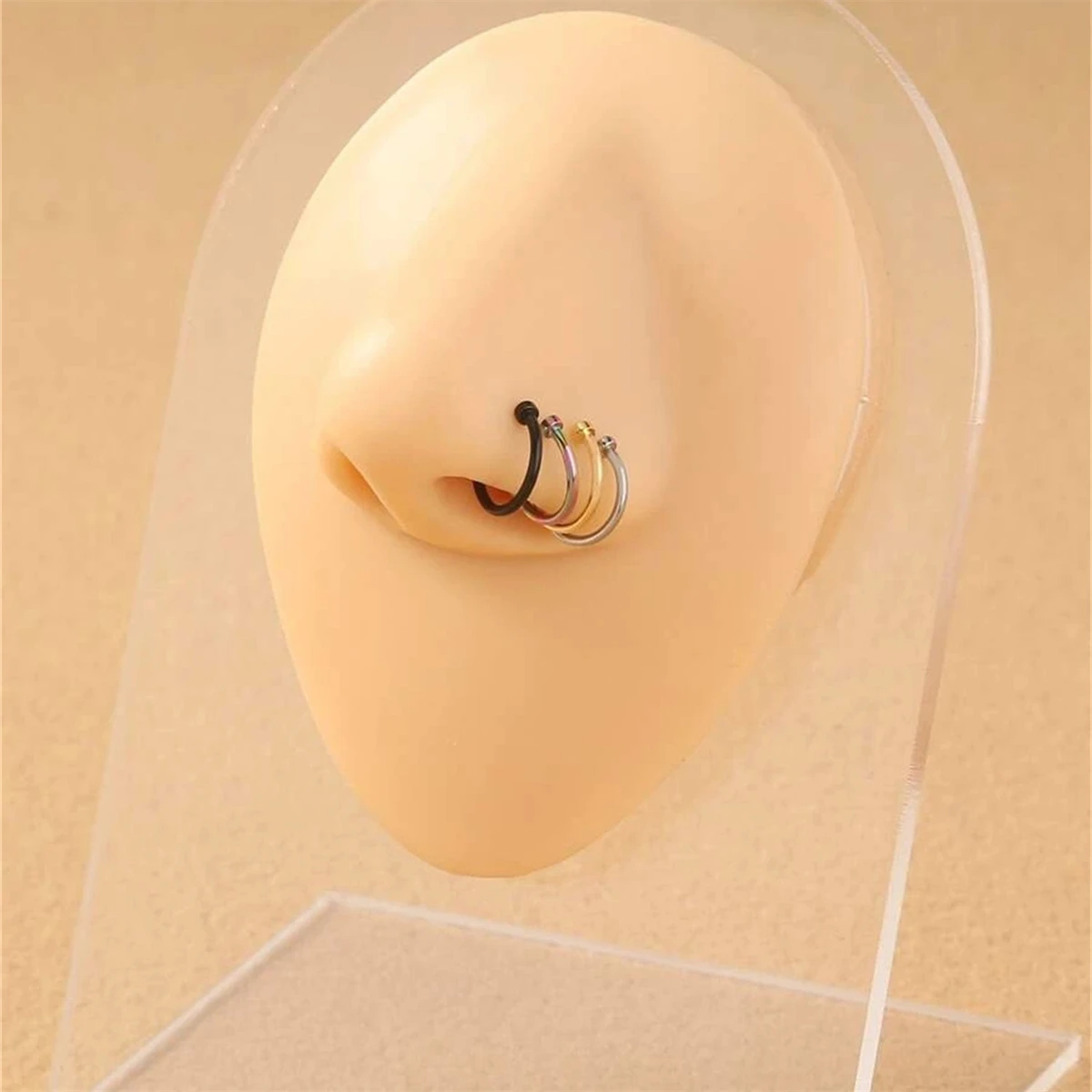 

2022 Trendy Stainless Steel False Nose Ring Nose Nail Nose Piercing Body Jewelry Women tragus piercing aros acero inoxidable
