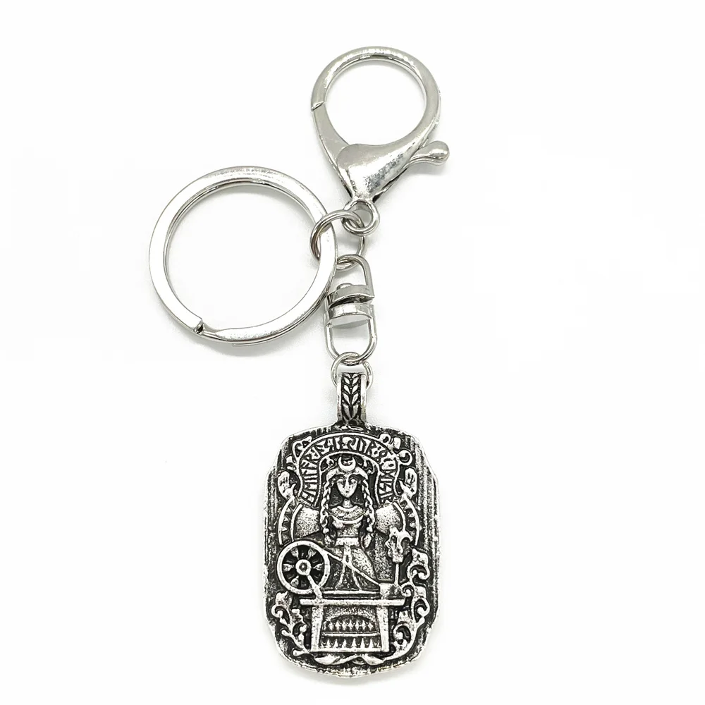 

Norse Runes Frigga Goddess Of Fate Viking Jewelry Keychain Wicca Crescent Moon Spells Witches Key Chains