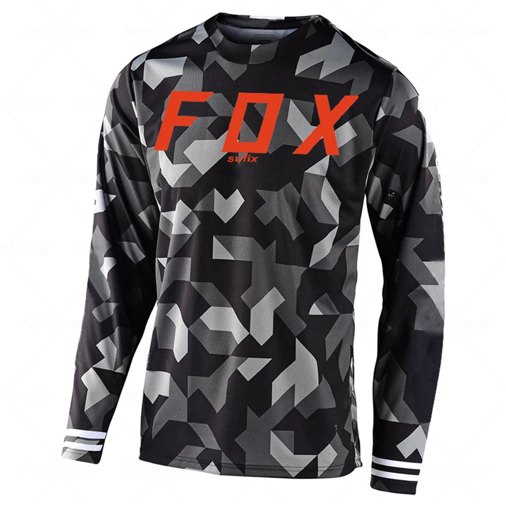 

Motocross Shirt Men camouflage Long Sleeve Sufix Fox MTB Road Jerseys Mountain Bike Quick-drying Downhill Tops