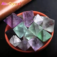 5pc natural fluorite octahedron quartz crystal stone natural stone mineral diy pendant gemstone necklace home decoration gift