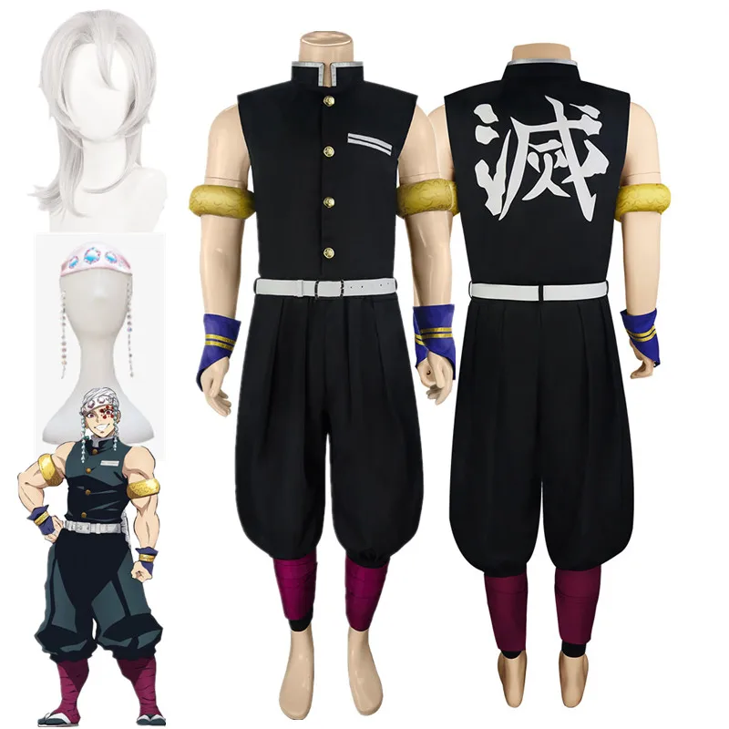 

Anime Season 2 Demon Yaiba Uzui Tengen Cosplay Costume Uniform Slayer Kimetsu no Set Halloween Carnival Christmas Party Clothes