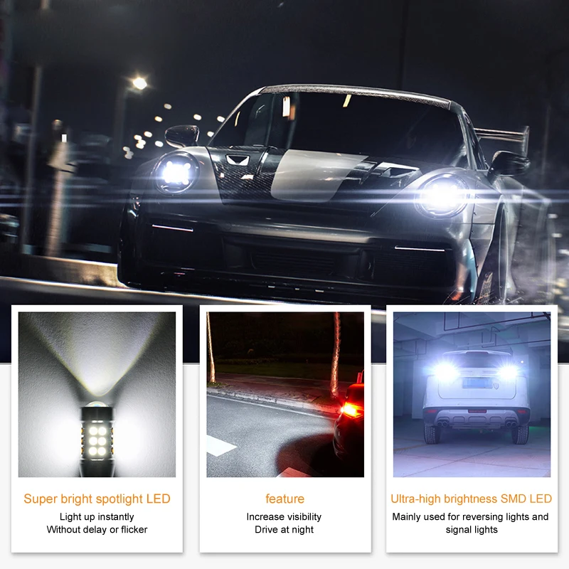 1x T15 W16W WY16W 921 3030 SMD автомобильный внутренний светодиодный светильник