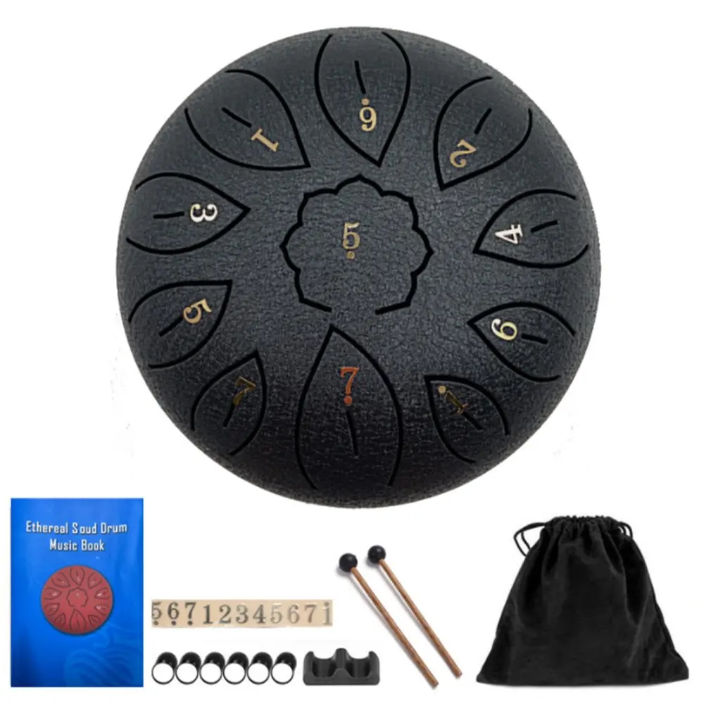 

Empty Spirit Drum 6 Inch 11 Tone Steel Tongue Drum With Musical Accessories For Children Musical Instruments