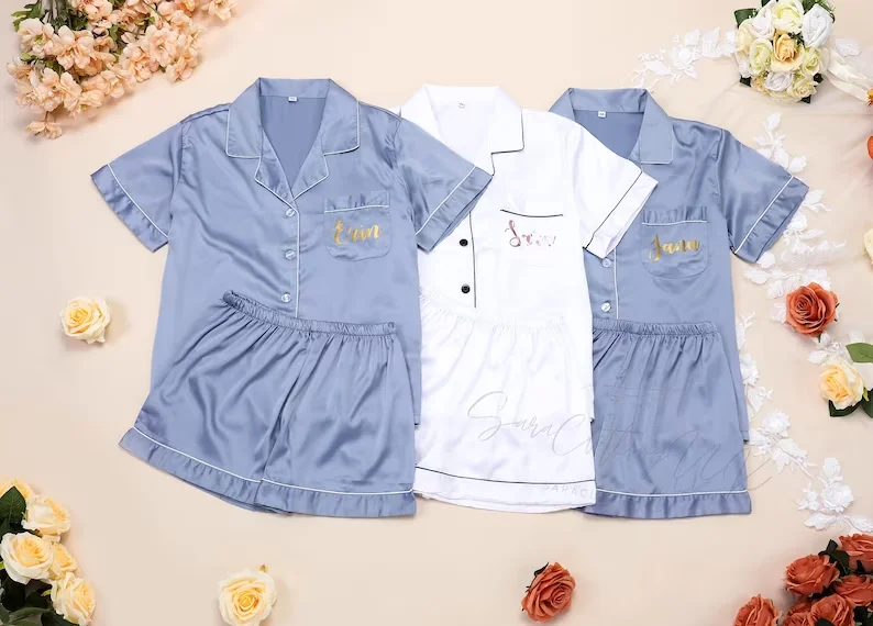 Подходящий женский набор сатиновый индивидуальный Шелковый свадебный костюм