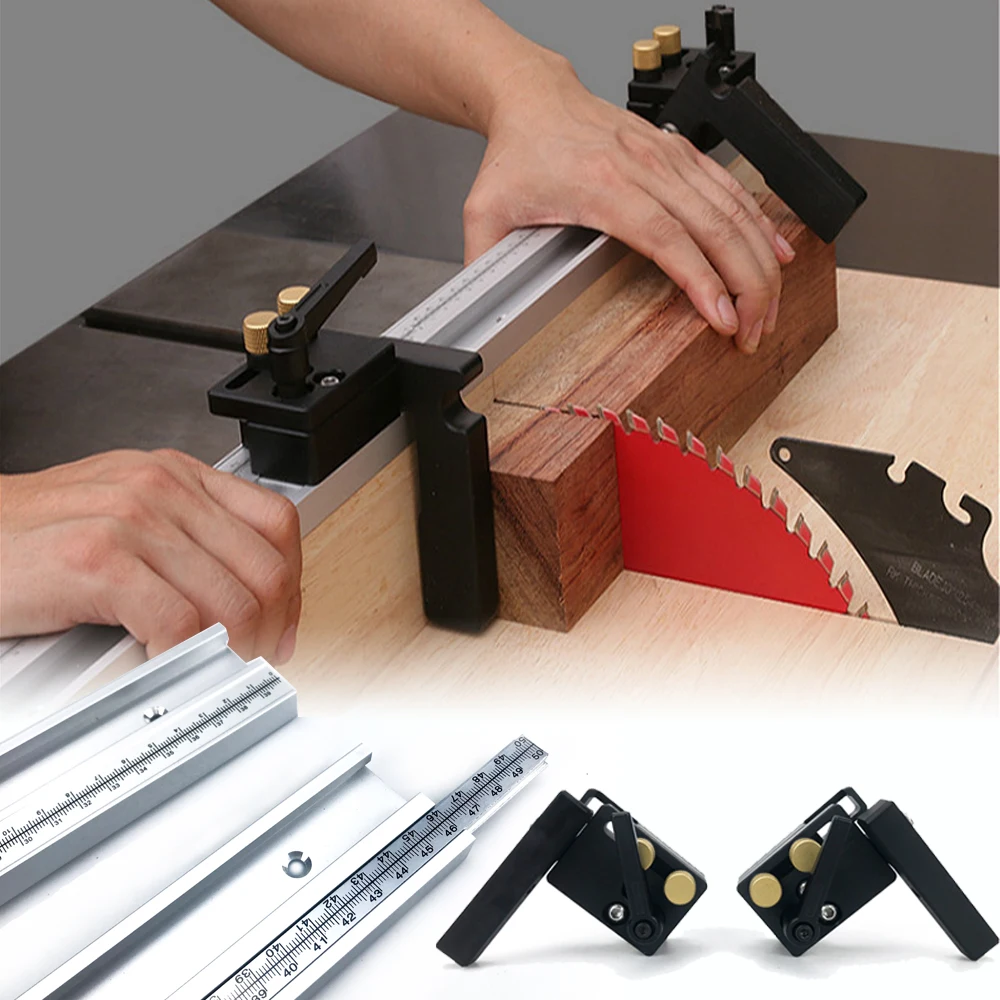 

50 Pcs 300-600mm 45# Chute T Track with Scale Aluminum Alloy T-tracks Slot Miter Track Woodworking Saw Table DIY Tools