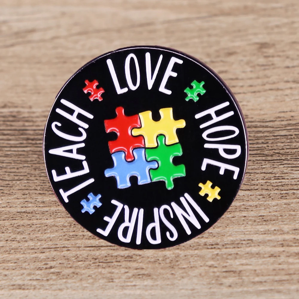 

Autism Awareness Puzzle Lapel Pins for Backpacks Enamel Pin Briefcase Badges Brooches on Clothes Jewelry Decoration