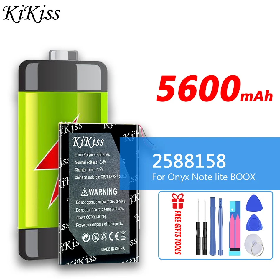 

Аккумулятор KiKiss 2588158 5600 мАч для Onyx Note lite BOOX MAX2 BOOX NOTE NOTE2 NOTE3/ M96C M96 plus, аккумуляторы для электронных книг
