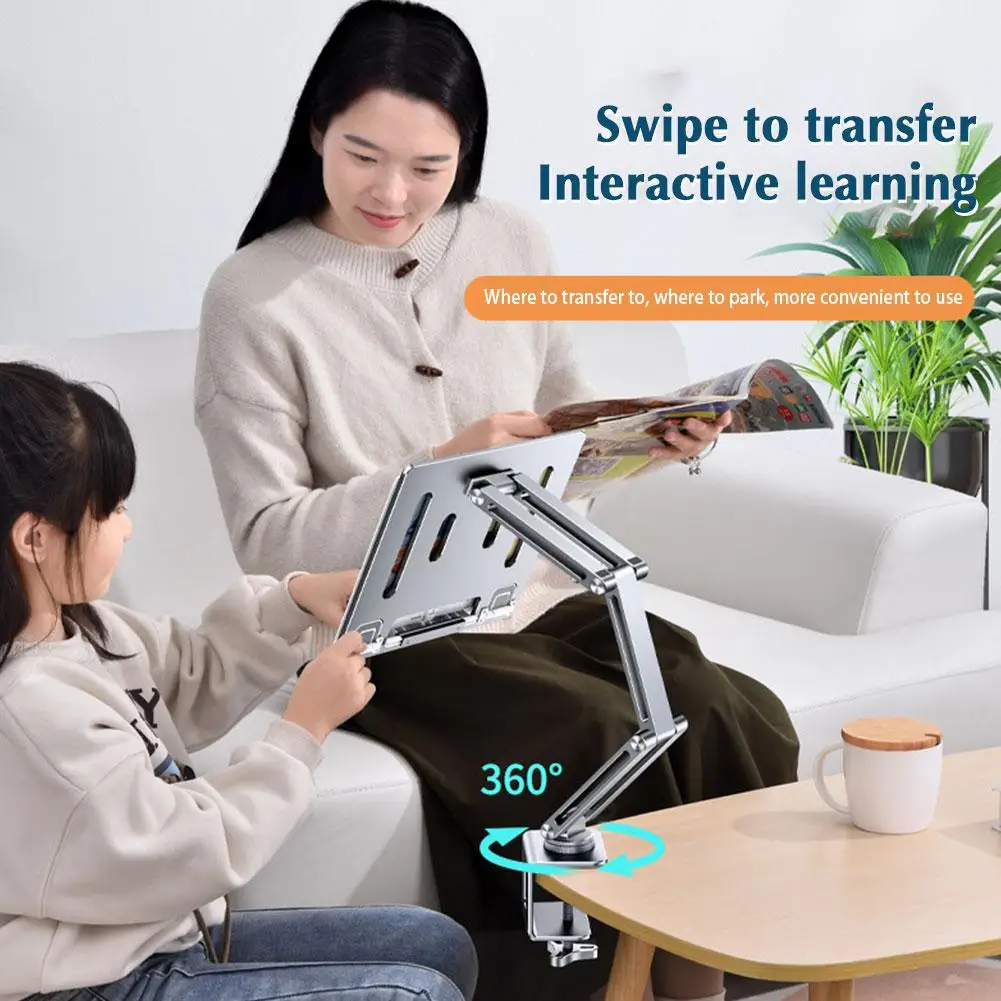 

Вращающаяся на 360 ° подставка для ноутбука Подставка с зажимом для планшета с высокой высотой кронштейн для ленивых подставка для ноутбука Подставка для кровати регулируемый держатель для планшета Des W0N8