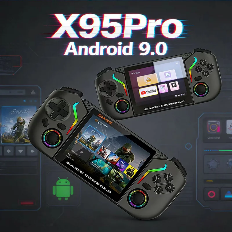 Фото Новая портативная игровая консоль X95PRO на Android с Wi-Fi, поддержкой YouTube, для домашних ретро-игр, с открытым исходным кодом №2