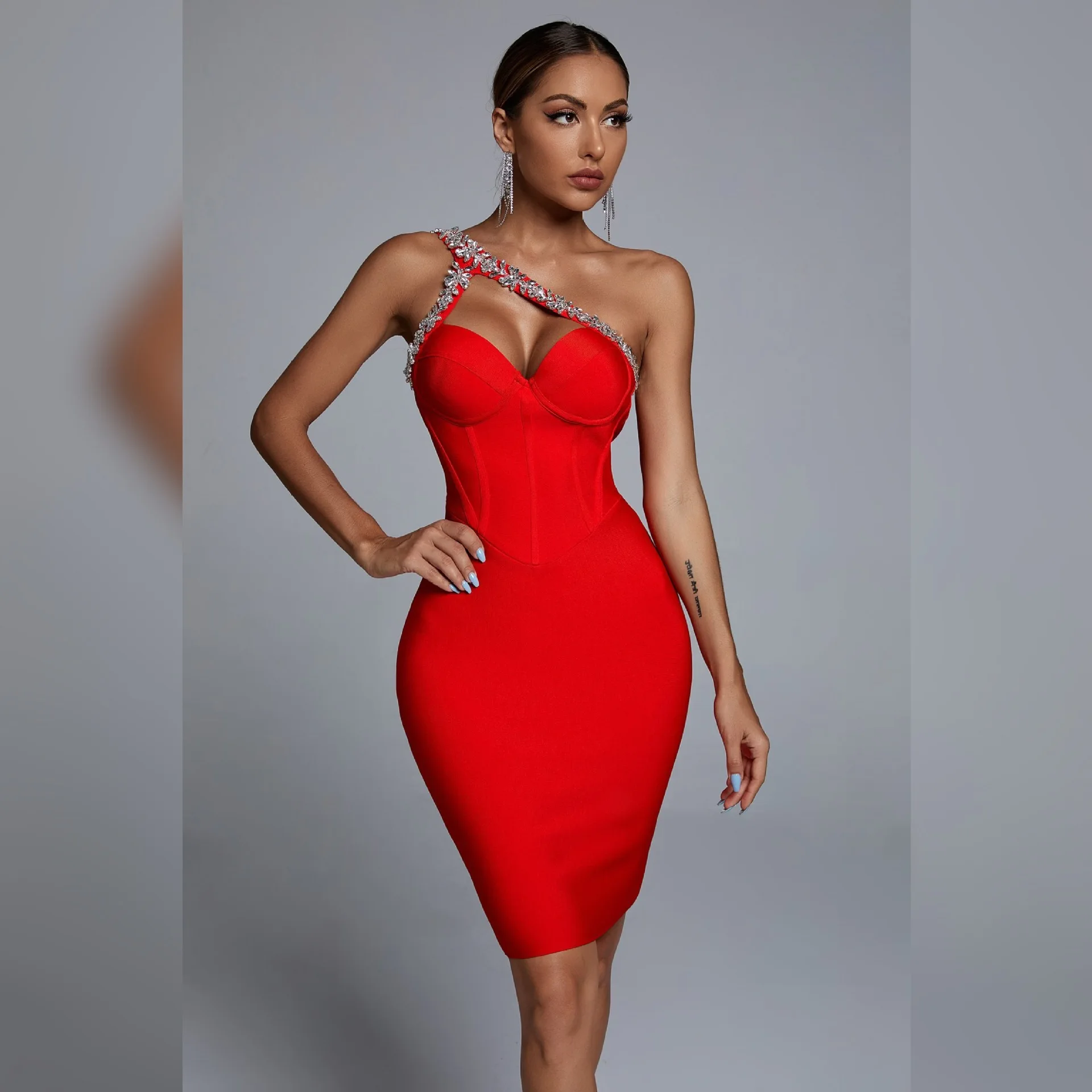 

2022summer Women Diamond Bandage Party Dress
