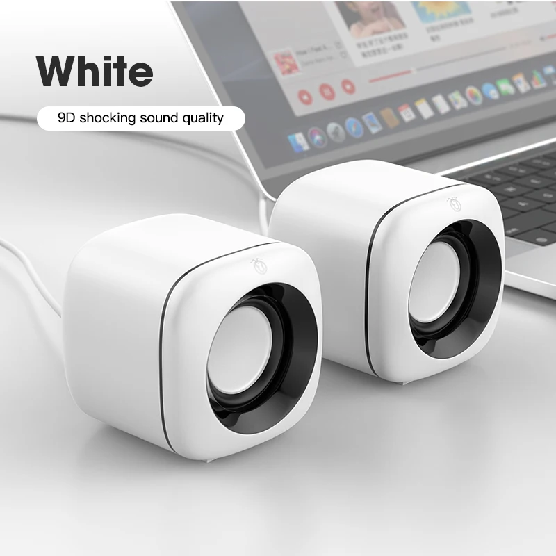 

Desktop Mini Wired Cute Small Subwoofer Audio Speaker USB 4D Stereo Surround Deep Subwoofer Speaker