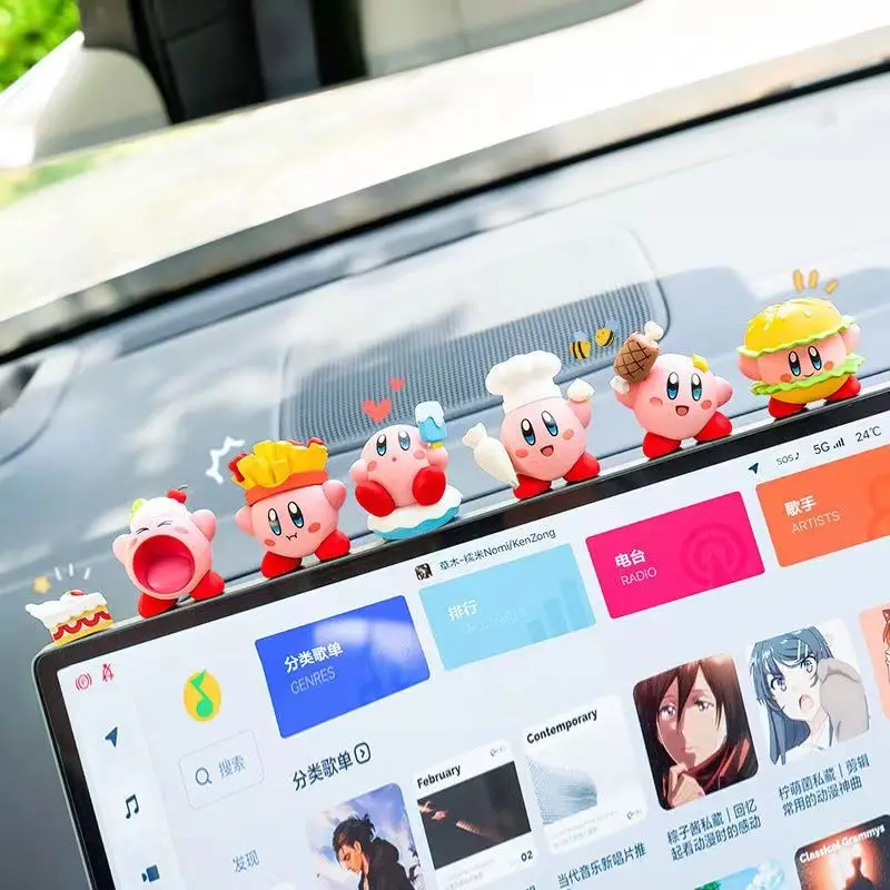 

6 style/Set Figure Mini-Kirby Kirby Cardboard Kirby PVC Automotive accessories Game Action Figure Funny gift for children