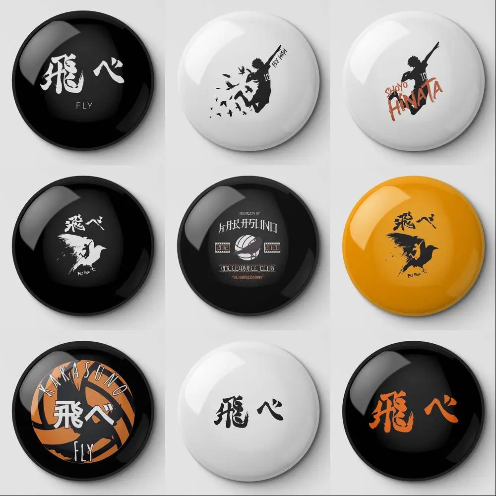 

Fly Karasuno Haikyuu Volleyball Team Soft Button Pin Customizable Metal Fashion Gift Jewelry Badge Women Collar Lover Cute