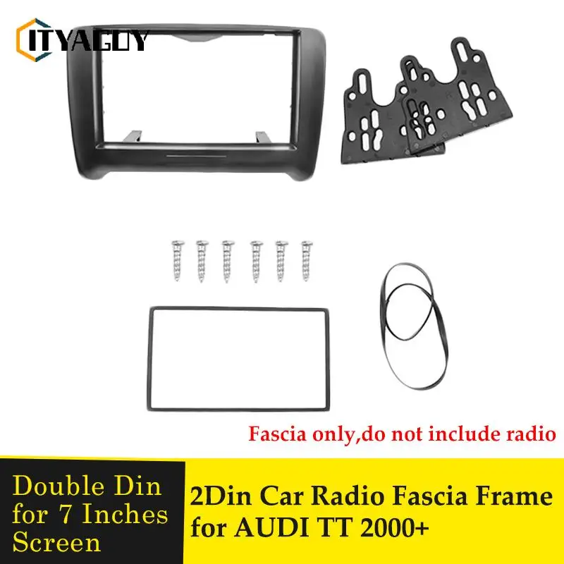 

Двойная Рамка для автомагнитолы 2 Din для Audi TT 2000 +, автомобильная стереосистема, DVD-плеер, панель, комплект для ремонта приборной панели, лицев...