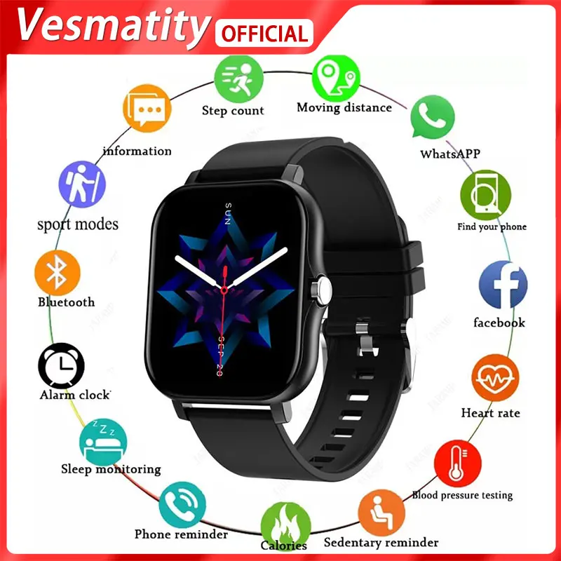 

Смарт-часы для Apple Huawei Xiaomi Y13 с сенсорным экраном, пульсометром и Bluetooth