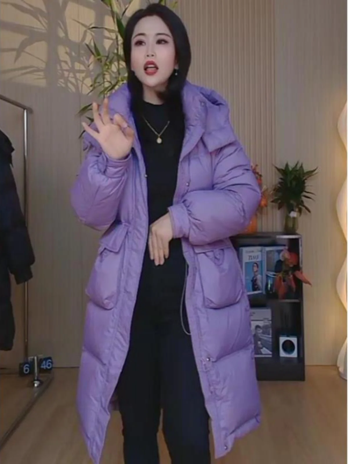 2024 новая зимняя женская куртка-пуховик средней длины одежда с хлопковой