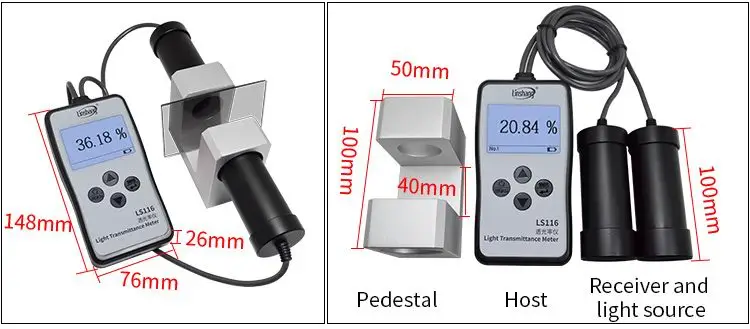 LS116 Высокоточный измеритель пропускания видимого света тестер толстого стекла