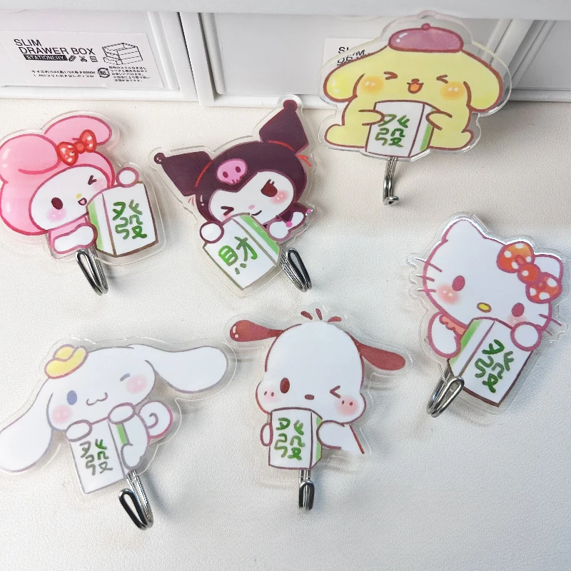 Sanrio Wealth No Punching Hook Kawaii Аниме Персонаж Hello Kitty My Melody Форма 3D Мультфильм Кабинет