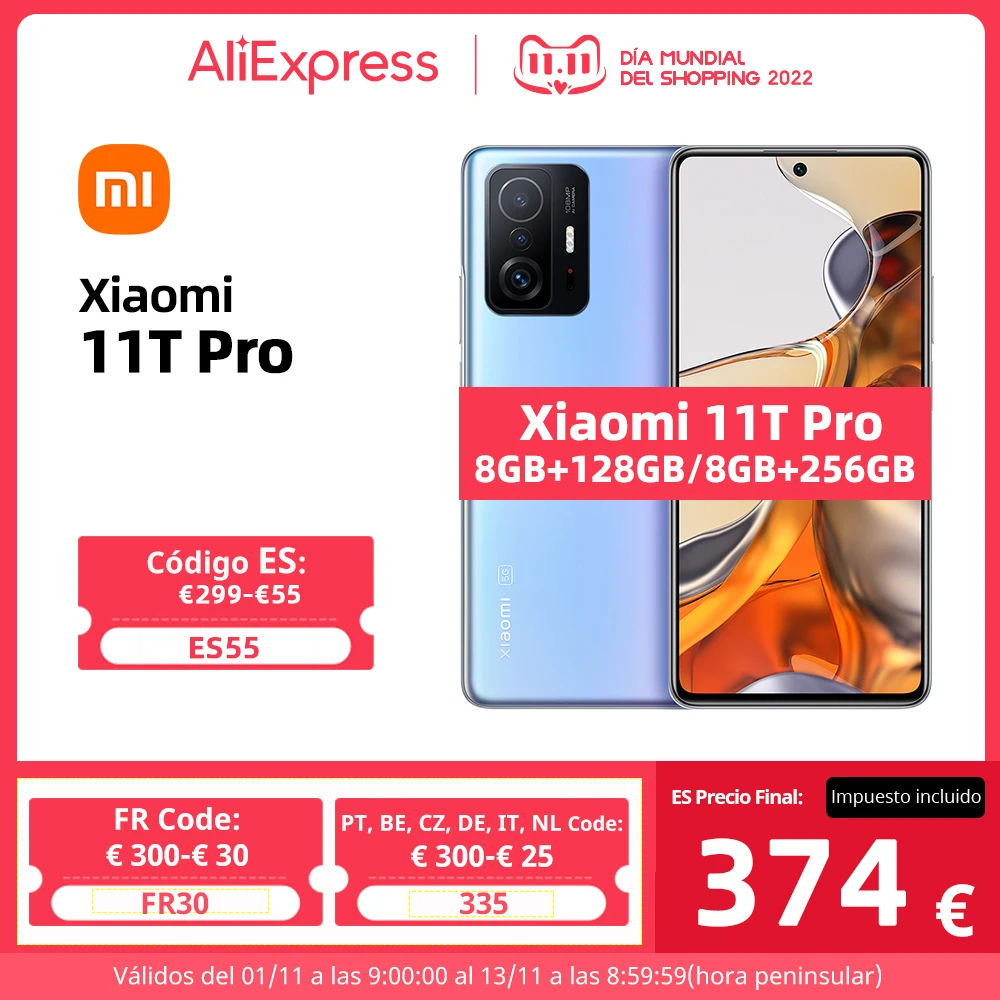 Najtaniej Globalna Wersja Xiaomi Mi 11T Pro Smartphone 256G Flagowy Snapdragon 888 Octa Core 108MP Kamera 120Hz AMOLED 120W HyperCharge