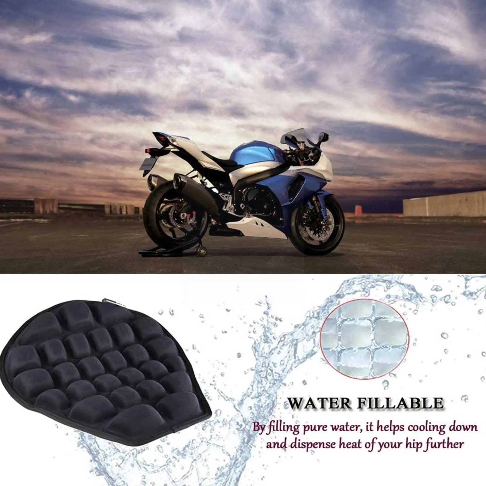 

Motorcycle Cover Cushion Breathable Motorbike Air Touring Relief Pad Absorption Shock Pressure 3d Office Sport Saddles N5e3