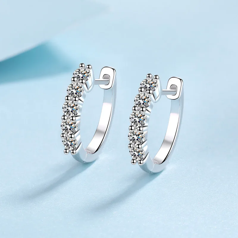 

WINWOSQ Classic 1ct Mossstone Earrings Women's Sparkling Diamond Wedding Jewelry 925 Sterling Silver Jewelry Accessories