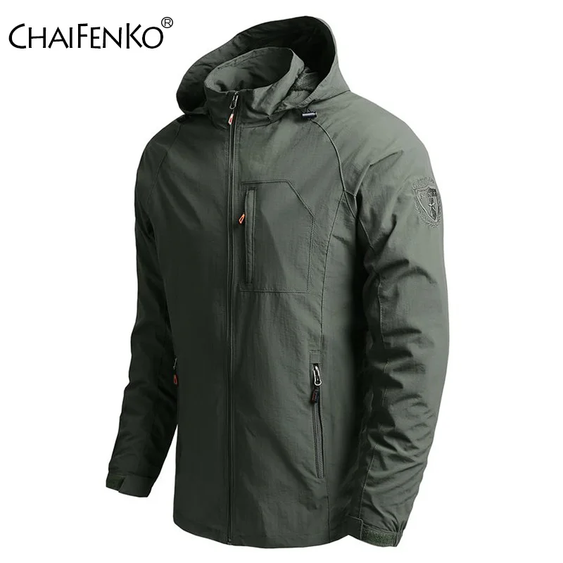 

Men Outdoor Hiking Jackets Waterproof Hooded Windbreaker Coat Men 2023 Autumn New Casual Jacket Tactics Military Jackets Men 5XL