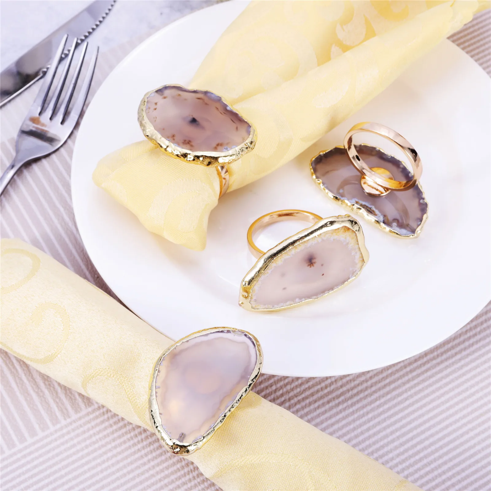 

Кольца для салфеток из агата, набор из 4 штук