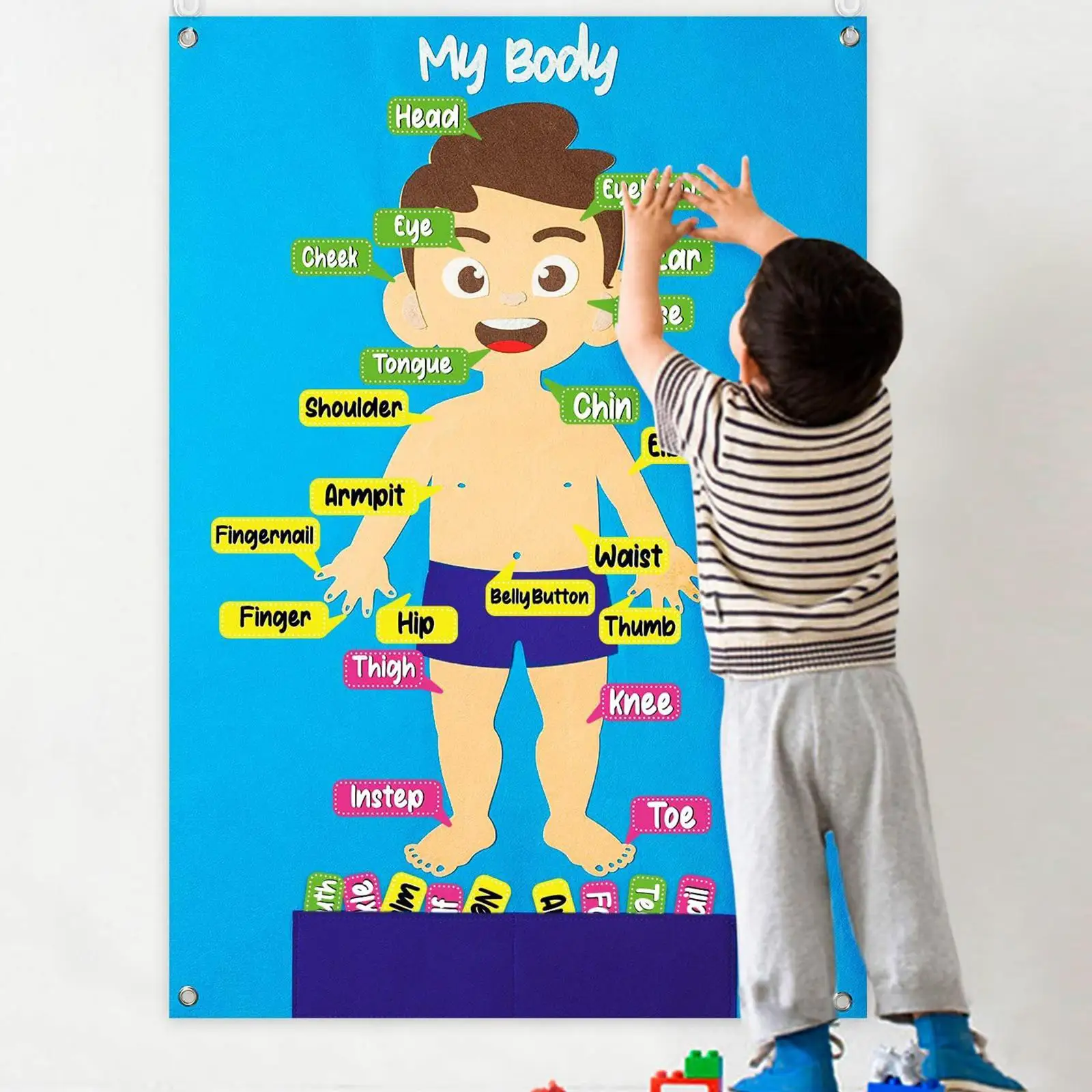 

Войлочная доска для малышей, игрушка Монтессори, мультяшный рисунок животного на ферме, настенное украшение для детей, игрушка для раннего ...