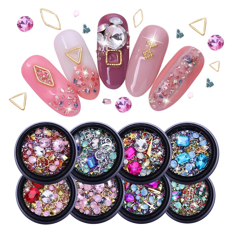 Украшения для дизайна ногтей Стразы из металлического сплава полые патчи s Swarovski