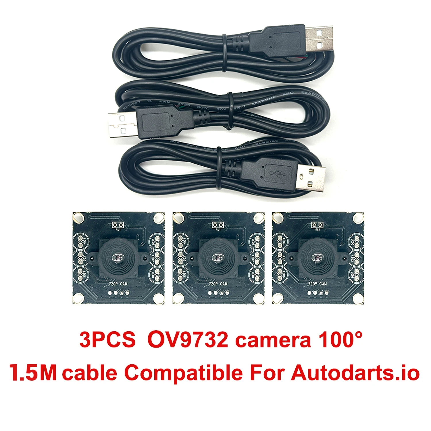 Фото 3Pcs IMX179/OV2735/OV9732 USB модуль камеры 100 ° 30FPS без искажений совместимый для Autodarts.io Win Mac Linux Raspberry №1