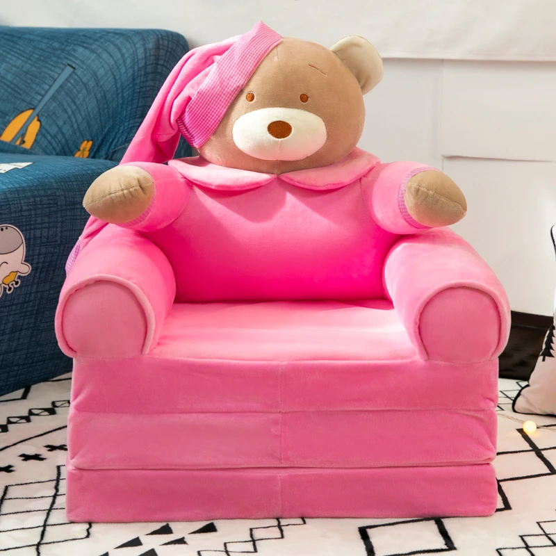 

Stuffed Three-layer Folding Kid Sofa Bed Fashion Cartoon Crown Seat Cute Baby Stool Kindergarten Cushion Lazy Sofa Child Chair