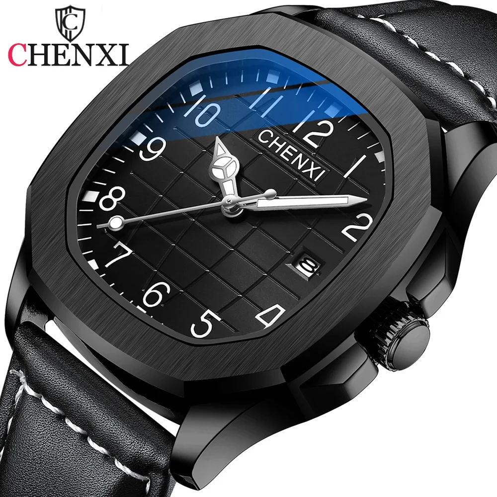 

CHENXI Fashion Men Watch Top Brand Luxury Waterproof Sport Mens Watches Leather Luminous Automatic Date Military Wristwatch