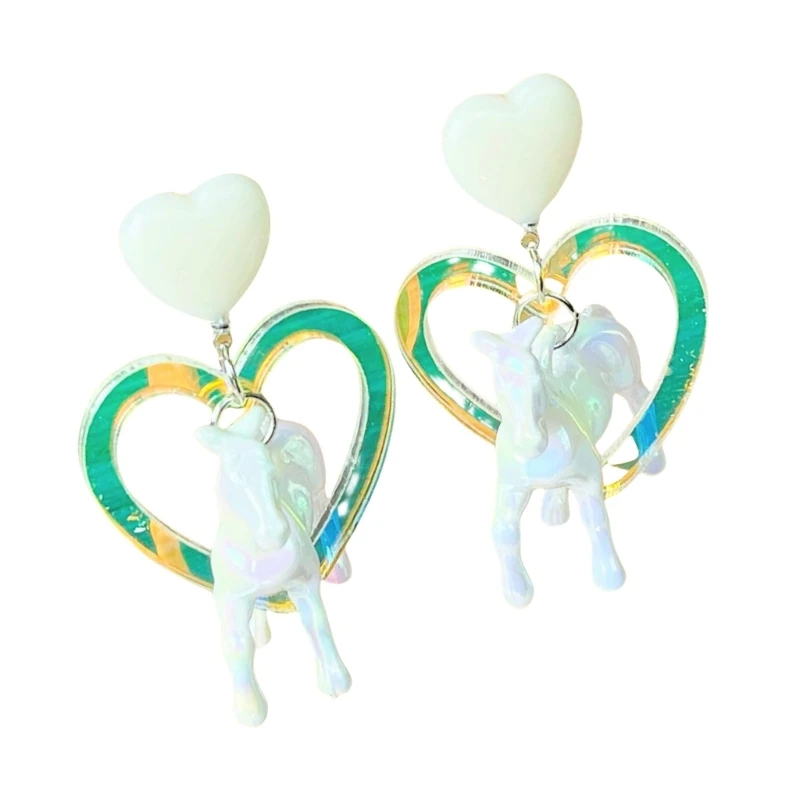 Новинка 2025 года женские акриловые серьги-капли в форме лошадиного сердца