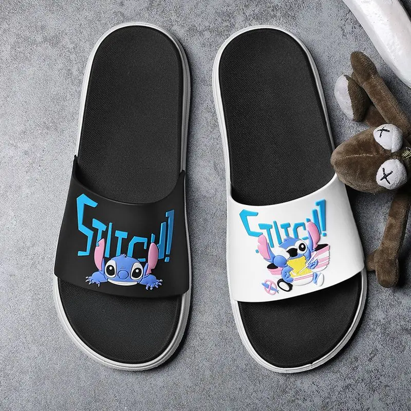 Disney Stitch Summer New women's Slippers Trendy Outer Wear Non-slip Distinctive Men's Slippers Internet Celebrity Couple Sandal